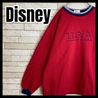 ディズニー(Disney)のWalt Disney USA スウェット リブライン 刺繍 テーマパーク 冬(スウェット)