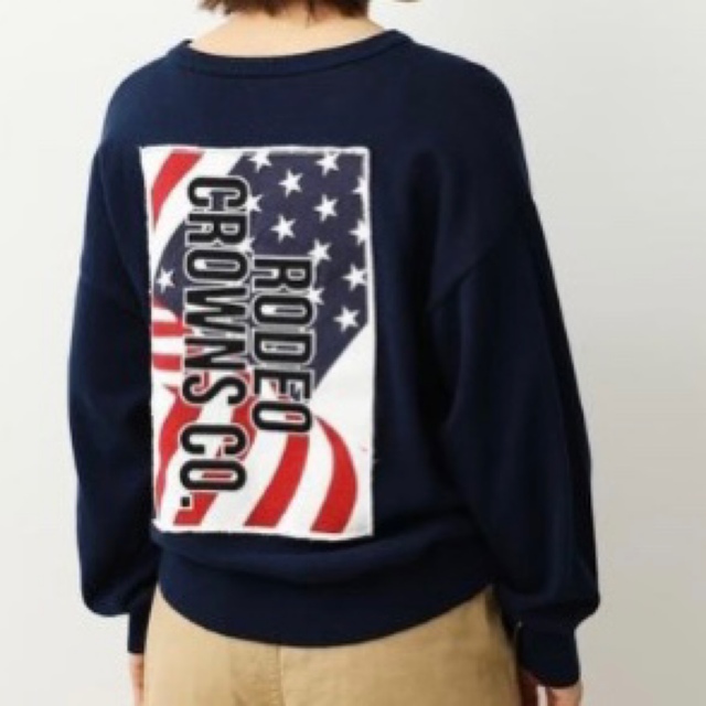 RODEO CROWNS WIDE BOWL(ロデオクラウンズワイドボウル)のロデオクラウンズ / USA FLAG Vネックニットトップス レディースのトップス(ニット/セーター)の商品写真