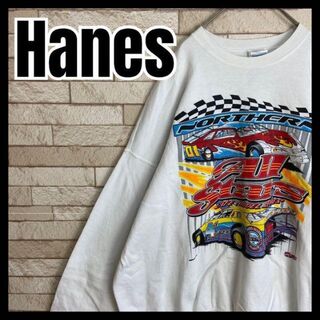 ヘインズ(Hanes)のHanes NASCAR スウェット 両面プリント 車 レーシングカー 太アーム(スウェット)