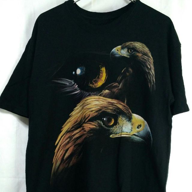 アメリカ半袖Tシャツプリントアニマル柄刺繍