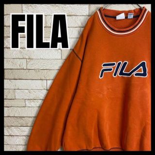 フィラ(FILA)の90s FILA スウェット トレーナー リブライン 刺繍 太アーム ボーダー(スウェット)