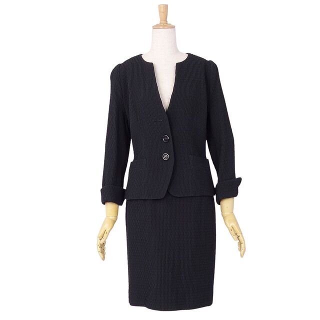 Vintage クリスチャンディオール Christian Dior セットアップ スカートスーツ ジャケット スカート ウール アウター ボトムス レディース 9(M相当) ブラック Vintage クリスチャンディオール Christian Dior セットアップ スカートスーツ ジャケット スカート ウール アウター ボトムス レディース 9(M相当) ブラック