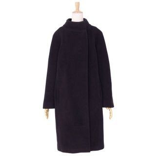 美品✨Max Mara ウール スタンドカラー ロングコート ブラック