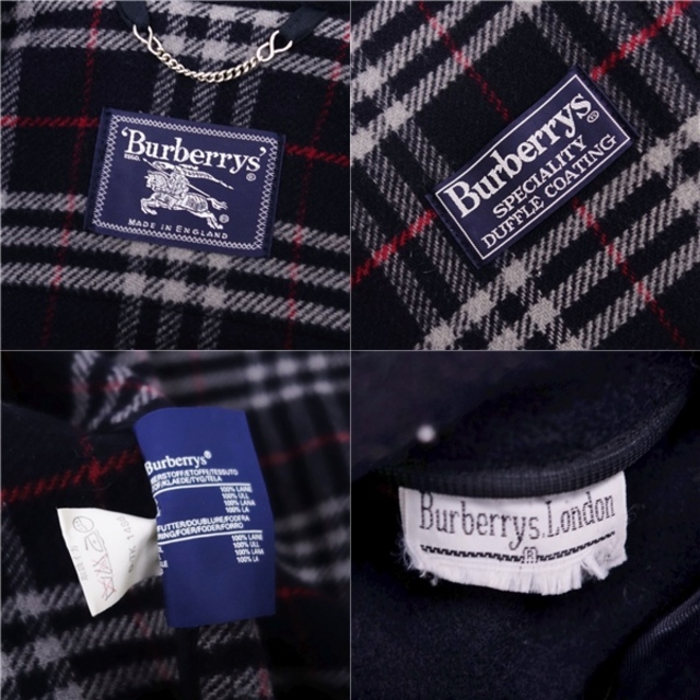 BURBERRY(バーバリー)の美品 Vintage バーバリー Burberrys コート ダッフルコート 英国製 メンズ ウール アウター 古着 44(S相当) ネイビー メンズのジャケット/アウター(その他)の商品写真