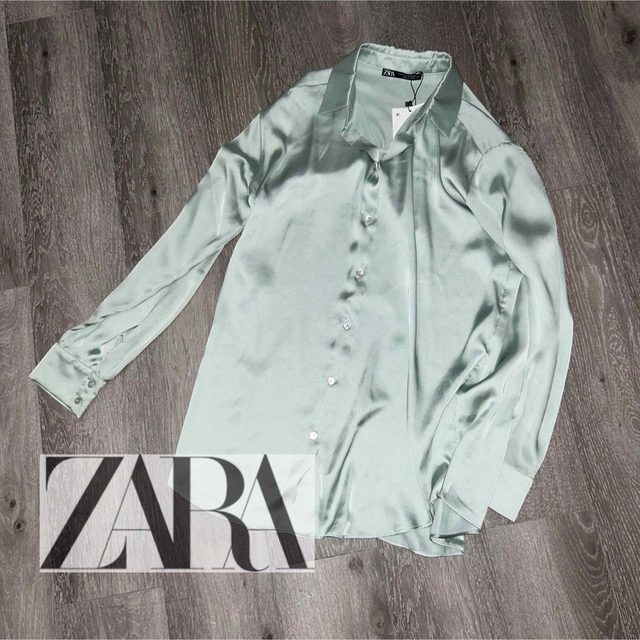 ZARA(ザラ)のZARA サテン　シャツ　新品未使用　タグ付き メンズのトップス(シャツ)の商品写真