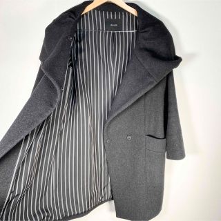 ◇ allureville ノーカラーエアリーコート ブラック