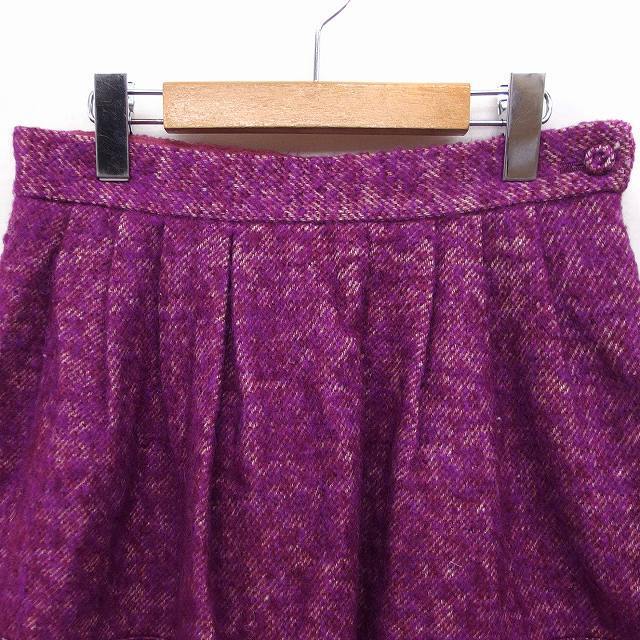 PINCEAU(パンソー)のパンソー Pinceau タック フレアスカート ミニ ツイード モヘヤ混  レディースのスカート(ミニスカート)の商品写真