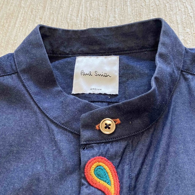 Paul Smith(ポールスミス)のポールスミス 長袖シャツ ペイズリー 刺繍 デニムブルー メンズ M 袖マルチ色 メンズのトップス(シャツ)の商品写真