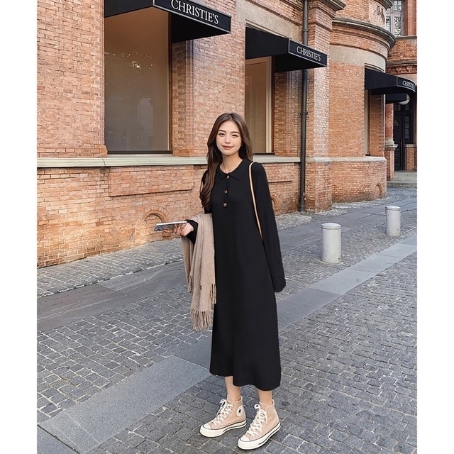 ZARA オーバーサイズ ニット ポロネック ワンピース S