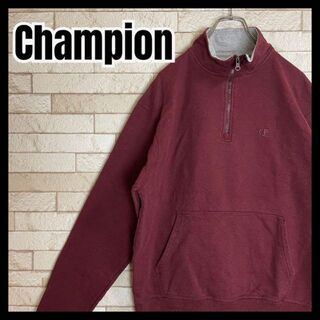 チャンピオン(Champion)のChampion ハーフジップ スウェット 刺繍 目 ワンポイント シンプル(スウェット)