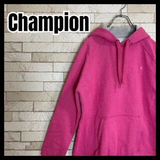 チャンピオン(Champion)のChampion パーカー レア ピンク スエット 刺目 ワンポイント シンプル(パーカー)