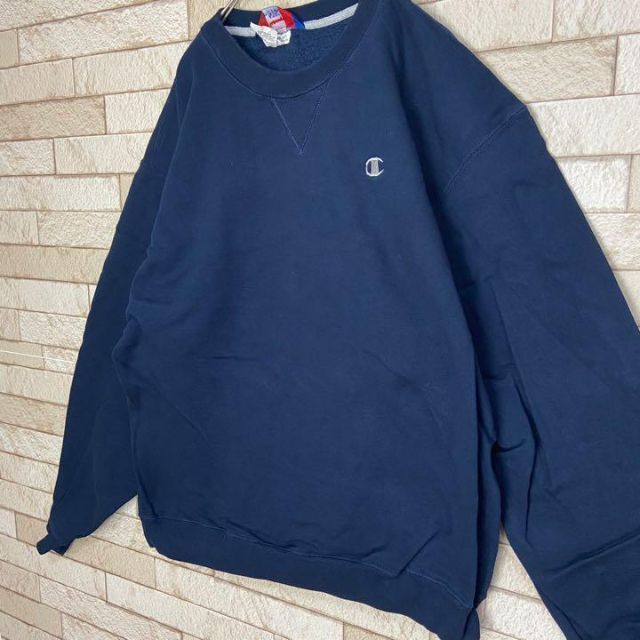 Champion - 【90s☆三角タグ】Champion スウェット 目 有り 刺繍 無地 Champion - 【90s☆三角タグ】Champion スウェット 目 有り 刺繍 無地