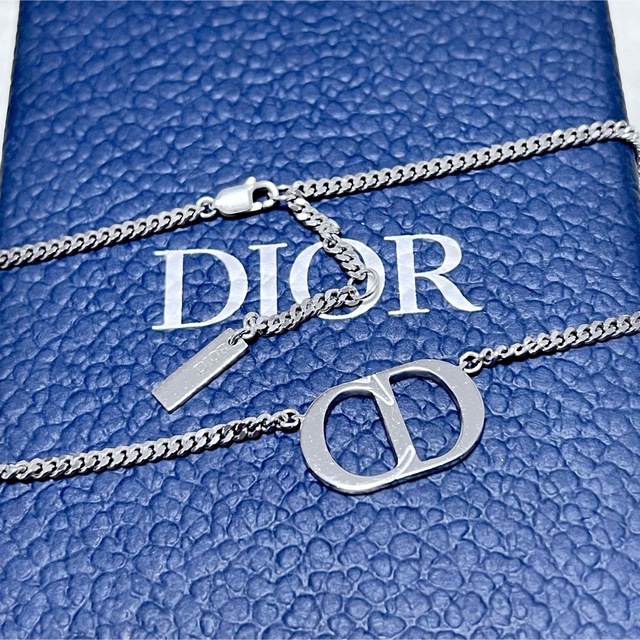 格安新品 Christian Dior シルバー ロゴ ネックレス オブリーク ICON CD ディオール Dior - ネックレス