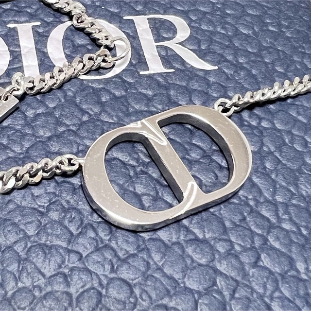 格安新品 Christian Dior シルバー ロゴ ネックレス オブリーク ICON