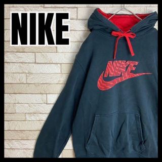 ナイキ(NIKE)のNIKE パーカー プルオーバー 長袖 スウッシュ ビッグロゴ フーディー 古着(パーカー)