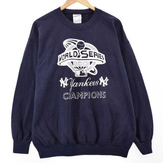 ギルタン(GILDAN)の古着 ギルダン GILDAN MLB NEW YORK YANKEES ニューヨークヤンキース プリントスウェットシャツ トレーナー メンズM /eaa300626(スウェット)