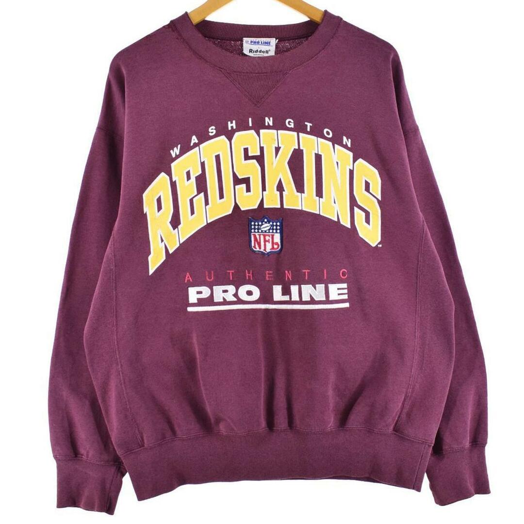 RID DELL NFL WASHINGTON REDSKINS ワシントンレッドスキンズ プリントスウェットシャツ トレーナー USA製 メンズL /eaa300645