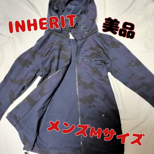 ★冬物大処分★美品INHERITの紺の迷彩柄コート(メンズMサイズ) | フリマアプリ ラクマ