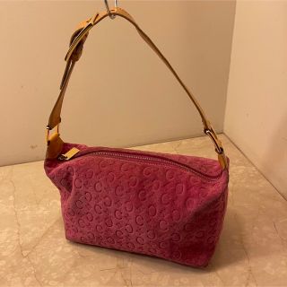 セリーヌ(celine)のセリーヌ　Cマカダム ハンドバッグ スエード レザー　ピンク(ハンドバッグ)