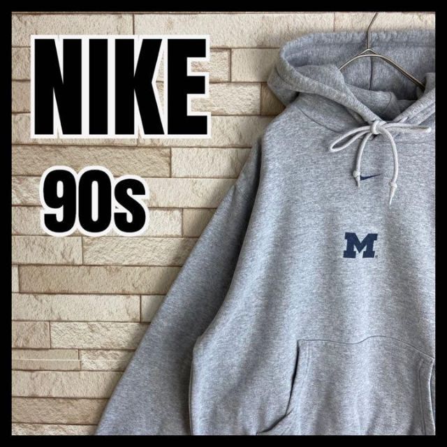 90s NIKE パーカー スモールロゴ Michigan センターロゴ レアトップス