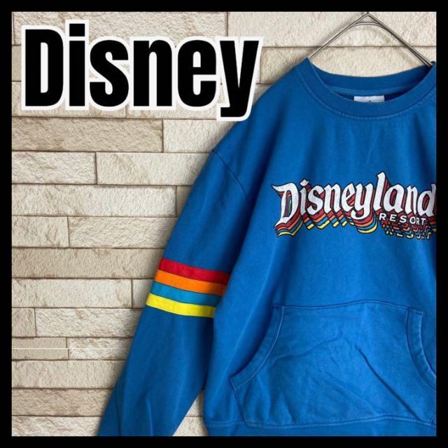 Disney(ディズニー)のDisney スウェット ランド テーマパーク キャラ 人気カラー 夢の国 古着 メンズのトップス(スウェット)の商品写真
