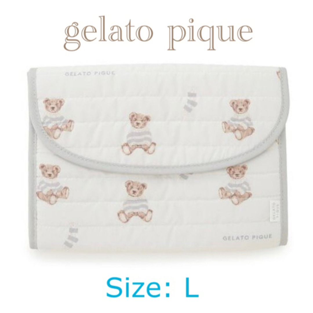 gelato pique(ジェラートピケ)のgelato pique ジェラートピケ ボーダーベア柄 母子手帳ケースL 57 エンタメ/ホビーのおもちゃ/ぬいぐるみ(キャラクターグッズ)の商品写真