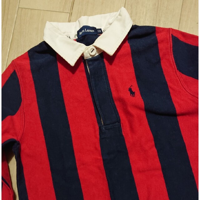 Ralph Lauren(ラルフローレン)のUSED  ラルフローレン 110cm たてボーダーラガー風シャツ キッズ/ベビー/マタニティのキッズ服男の子用(90cm~)(Tシャツ/カットソー)の商品写真