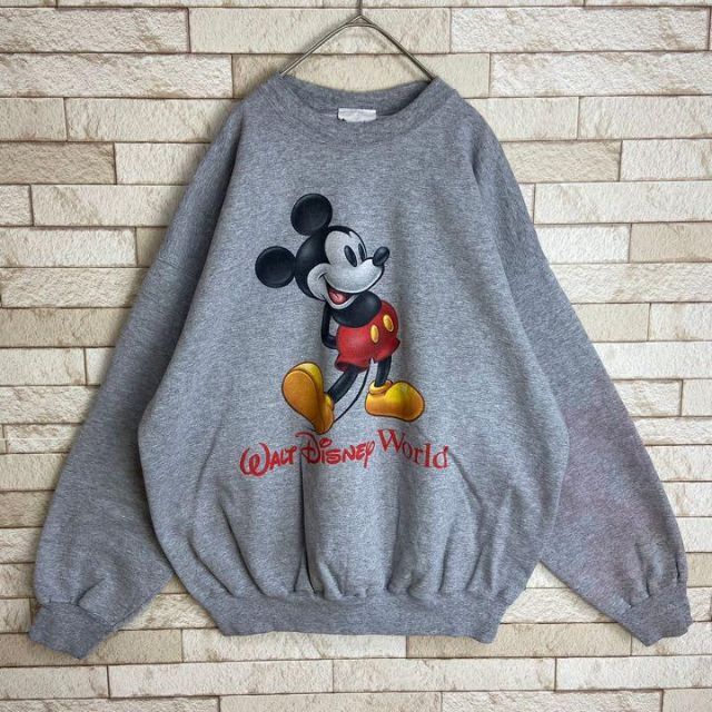 Disney スウェット mickey キャラクター 夢の国 太アーム ゆるダボ
