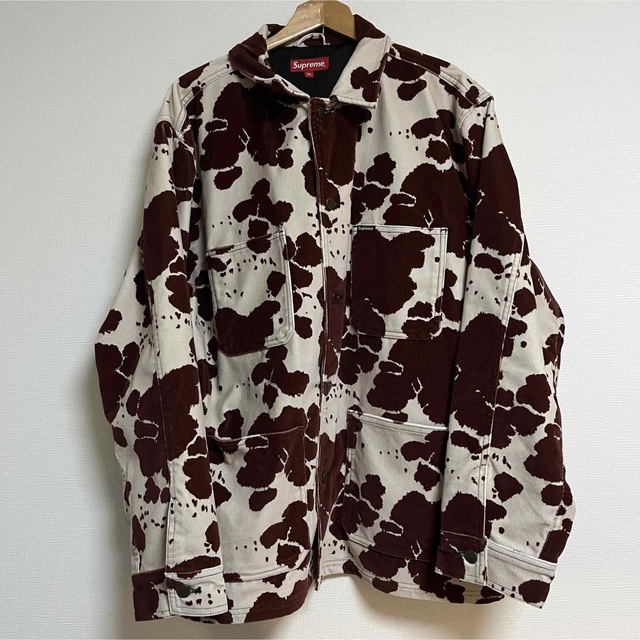 supreme velvet chore coat XL cow柄　牛柄