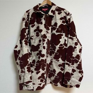 シュプリーム(Supreme)のsupreme velvet chore coat XL cow柄　牛柄(カバーオール)