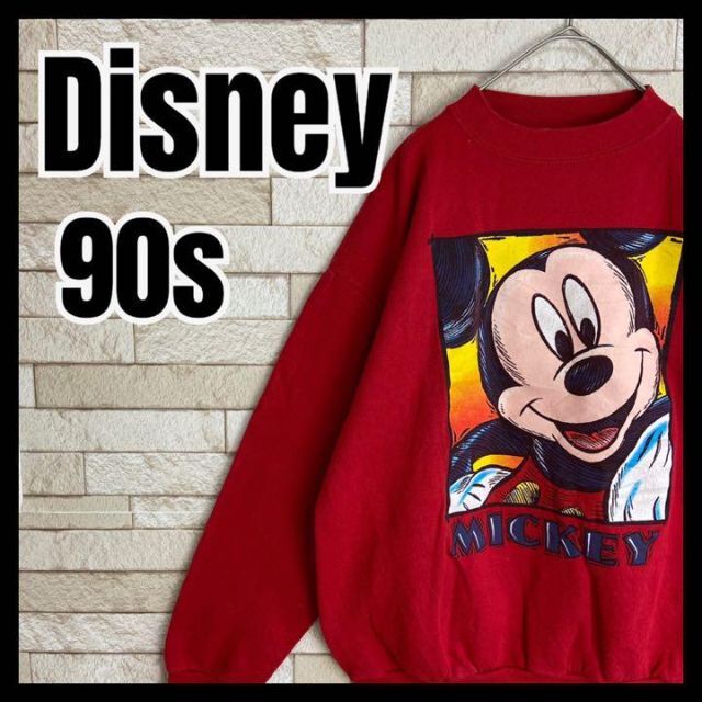 90s Disney スウェット mickey 太アーム ビッグデザイン キャラ メンズのトップス(スウェット)の商品写真