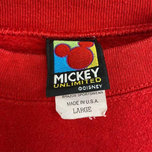 90s Disney スウェット mickey 太アーム ビッグデザイン キャラ メンズのトップス(スウェット)の商品写真