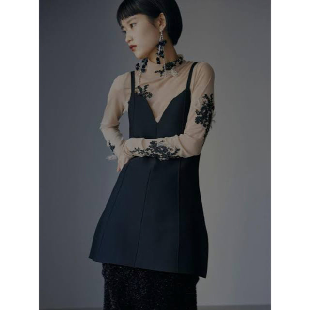 AMERI UND FUR EMBROIDERY SKIN TOP - カットソー(長袖/七分)