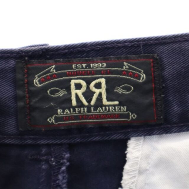 RRL 初期黒タグ 赤三ツ星 USA製 チノパンツ W28 ネイビー ダブルアールエル ボタンフライ メンズ 【中古】 【R221208】の