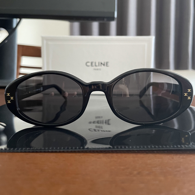 CELINE オーバル S212 サングラス / アセテート ブラック