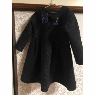 アナスイミニ(ANNA SUI mini)のネコ衿　ワンピース　ブラック　90  アナスイミニ(ワンピース)