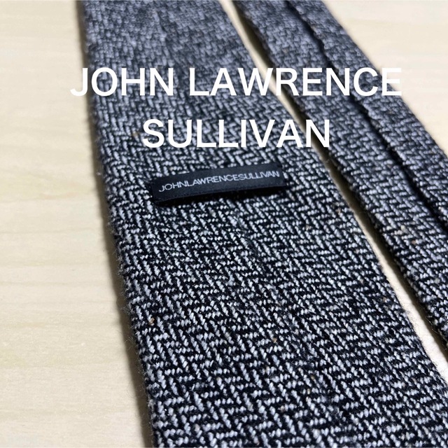 【美品】JOHN LAWRENCE SULLIVAN ウール　ヘリンボーン タイ