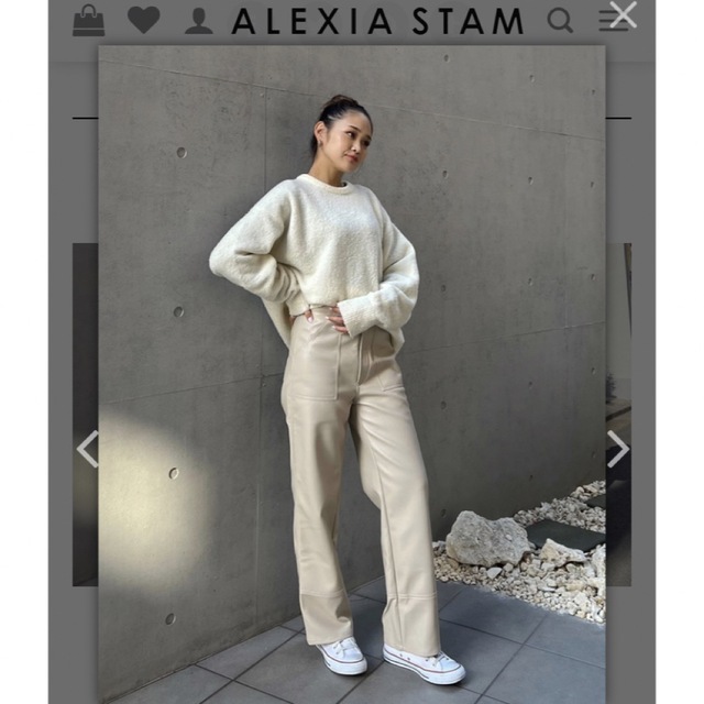 ALEXIA STAM - 専用⭐︎ALEXIA STAM  Brushed Back エコレザーパンツ