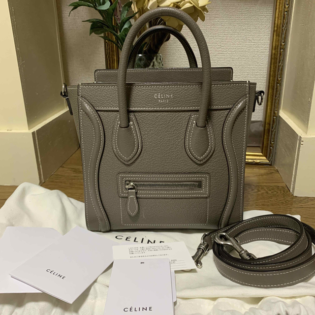 お買得】 celine 旧ロゴ セリーヌ ラゲージ ナノショッパー スリ