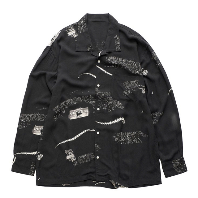 PORTER CLASSIC(ポータークラシック)のポータークラシック  アロハロングシャツ ブラック メンズのトップス(シャツ)の商品写真