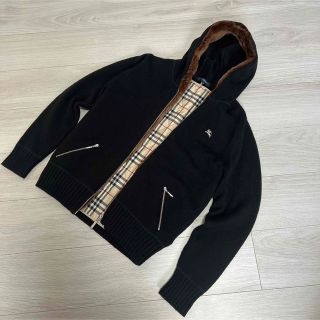 バーバリー(BURBERRY)のBurberry LONDON ノバチェック　パーカー　ラビットファー　Sサイズ(パーカー)