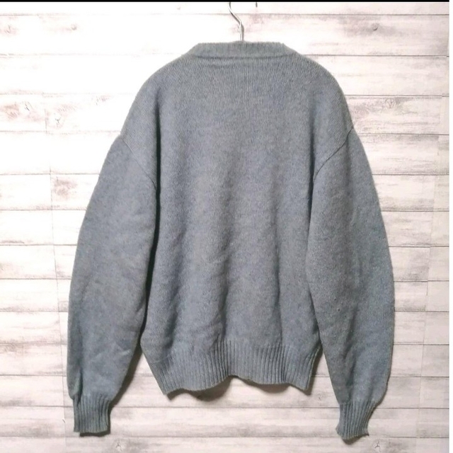 くすみブルー ニット セーター USA古着 メンズのトップス(ニット/セーター)の商品写真