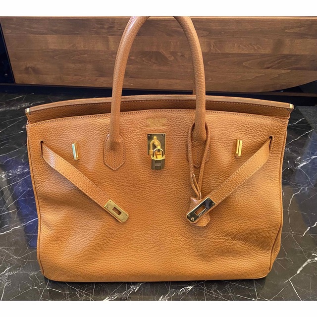HIGH CLASS ハイクラス ハンドバッグ 本革バッグ レザー キャメル 鍵 HIGH CLASS ハイクラス ハンドバッグ 本革バッグ レザー キャメル 鍵