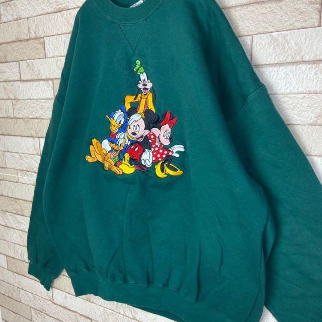 90s Disney 刺繍 スウェット ミッキー ミニー グーフィー ドナルド メンズのトップス(スウェット)の商品写真