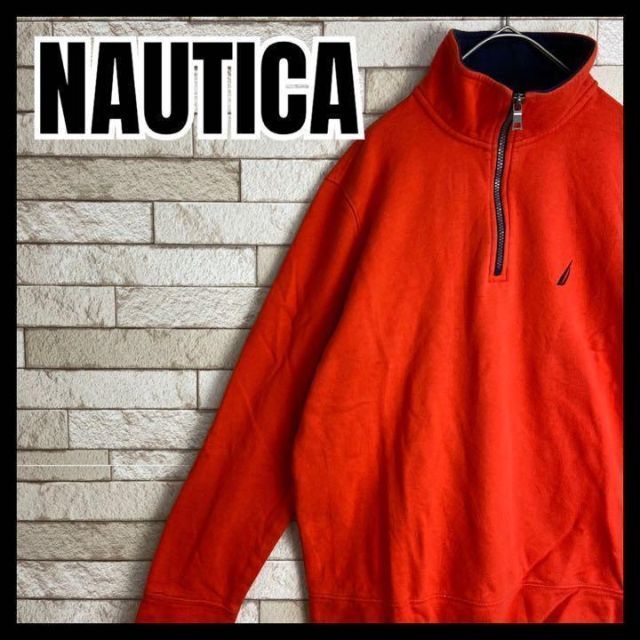 NAUTICA(ノーティカ)のNAUTICA ハーフジップ スウェット 刺繍 ワンポイント ロゴ ストリート メンズのトップス(スウェット)の商品写真