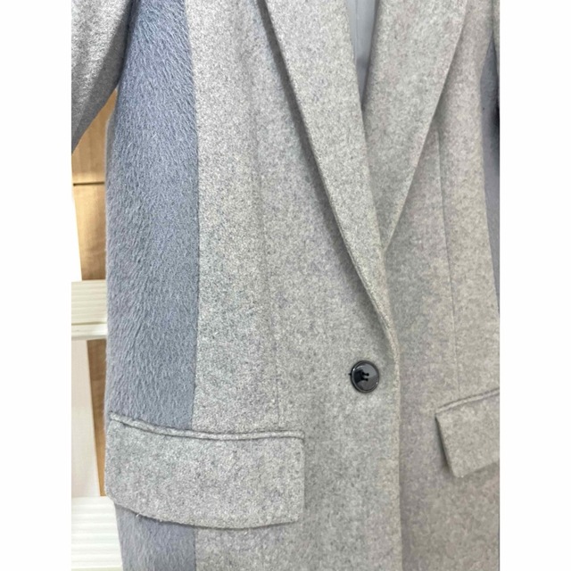 NINE GROUND 切り返し素材チェスターコート レディースのジャケット/アウター(チェスターコート)の商品写真