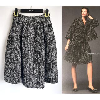 ドルチェアンドガッバーナ(DOLCE&GABBANA)のドルチェ&ガッバーナ*カタログ掲載 ブークレツイードスカート ブラック(ひざ丈スカート)