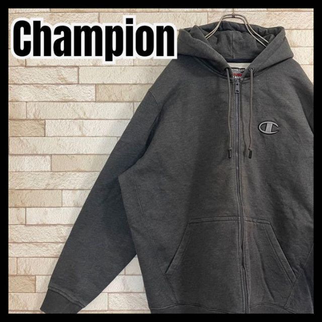 Champion(チャンピオン)のChampion パーカー ジップアップ ビッグサイズ 目付き 刺繍 無地 冬 メンズのトップス(パーカー)の商品写真