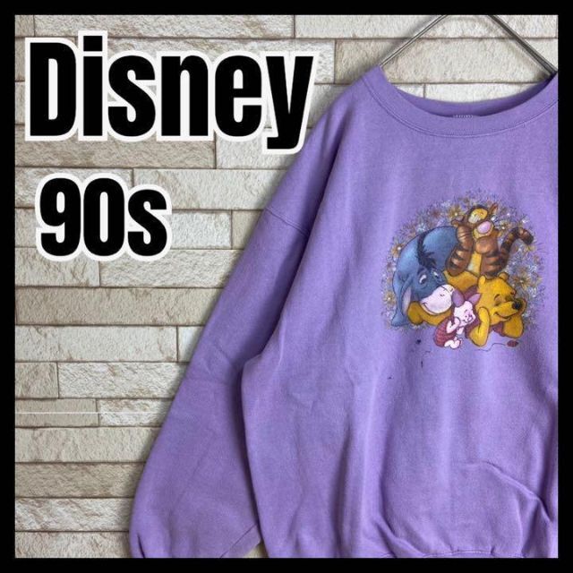 【良カラー】90s Disney スウェット プーさん イーヨ ティガー キャラ メンズのトップス(スウェット)の商品写真