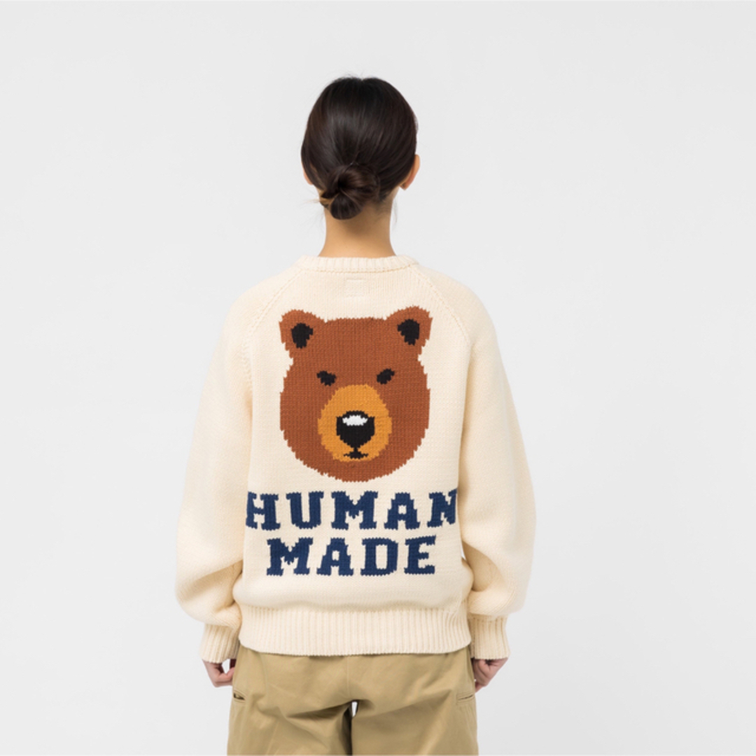 HUMAN MADE(ヒューマンメイド)のHUMAN MADE BearRaglan Knit Sweater White メンズのトップス(ニット/セーター)の商品写真